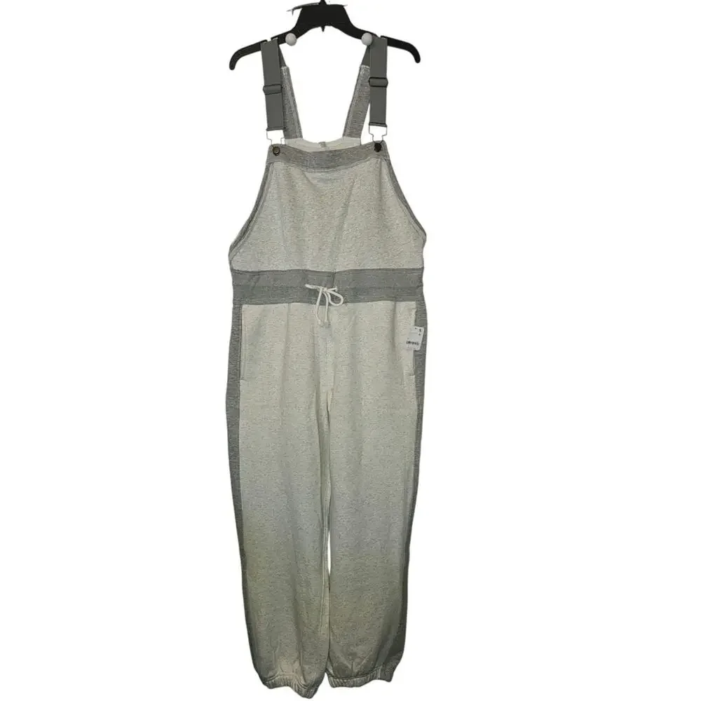 New Free People MOVEMENT Making It Overalls $168 X-LARGE Heather Grey Combo - Picture 5 of 7